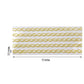 Gold oval self-adhesive rhinestone gem strips, 10 inches long.