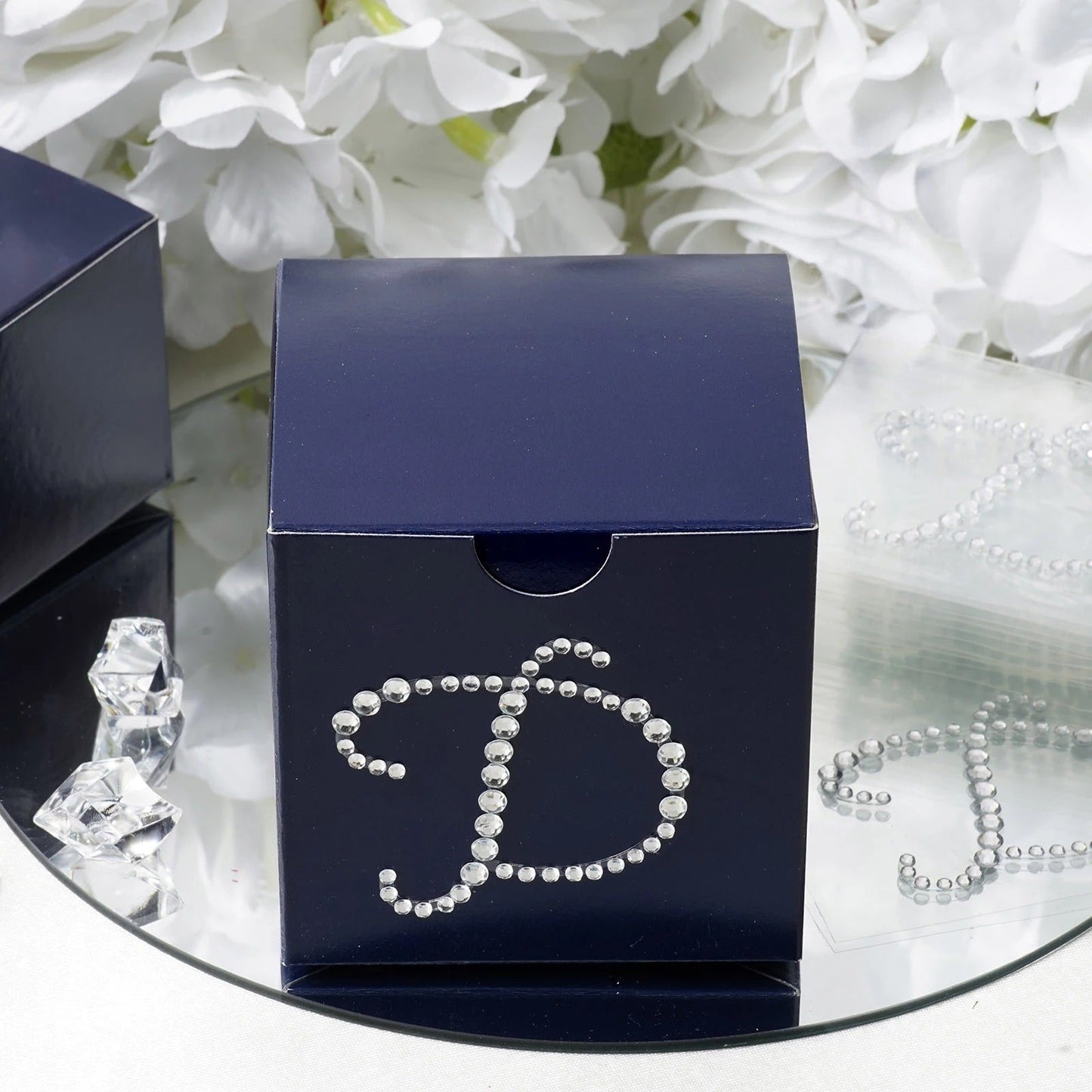 12 Pack | 1.5" Clear Rhinestone Monogram Letter Jewel Sticker Self Adhesive DIY Diamond Decor - D