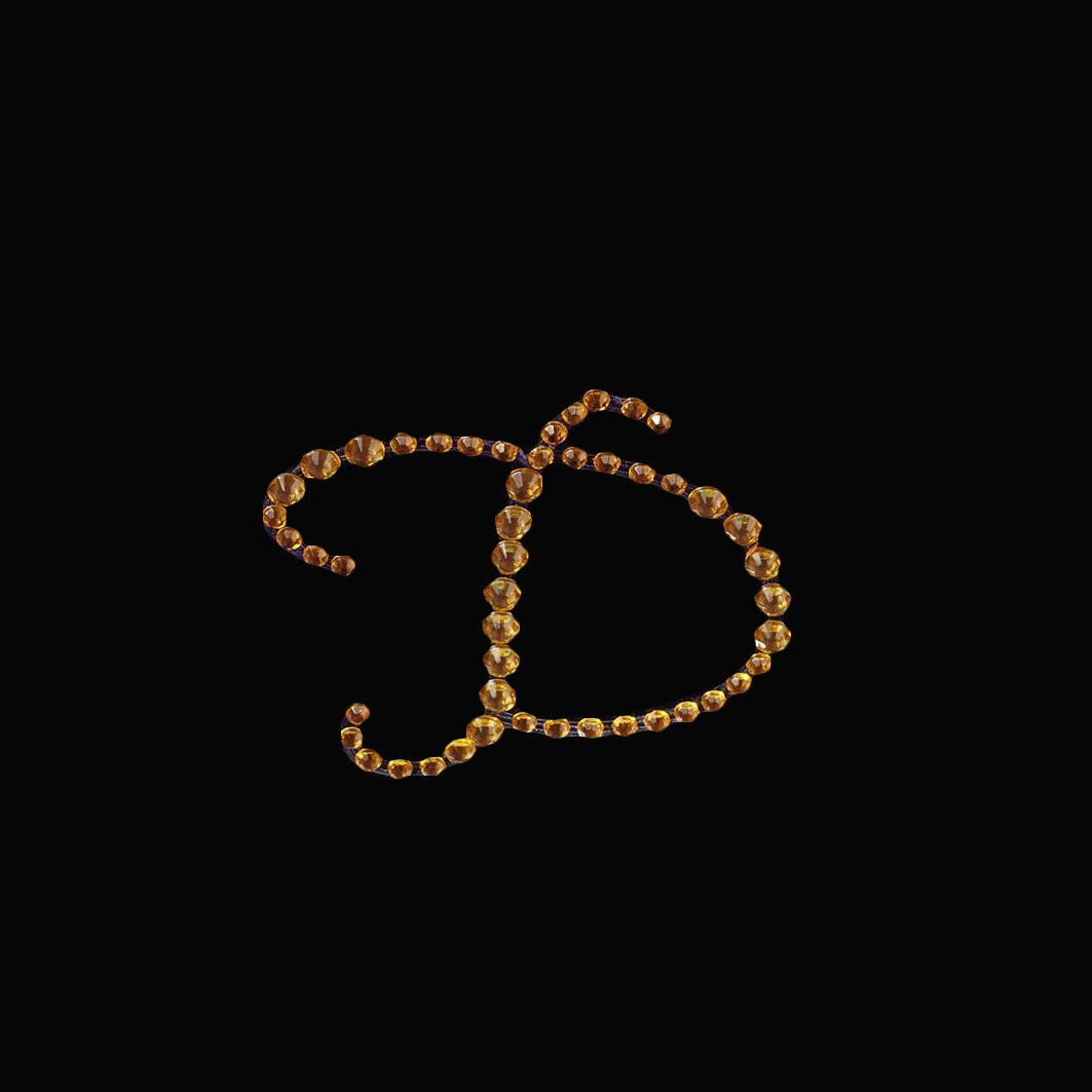 12 Pack Self Adhesive Rhinestone Monogram Letter D 1.5 Inch Gold Jewel Sticker