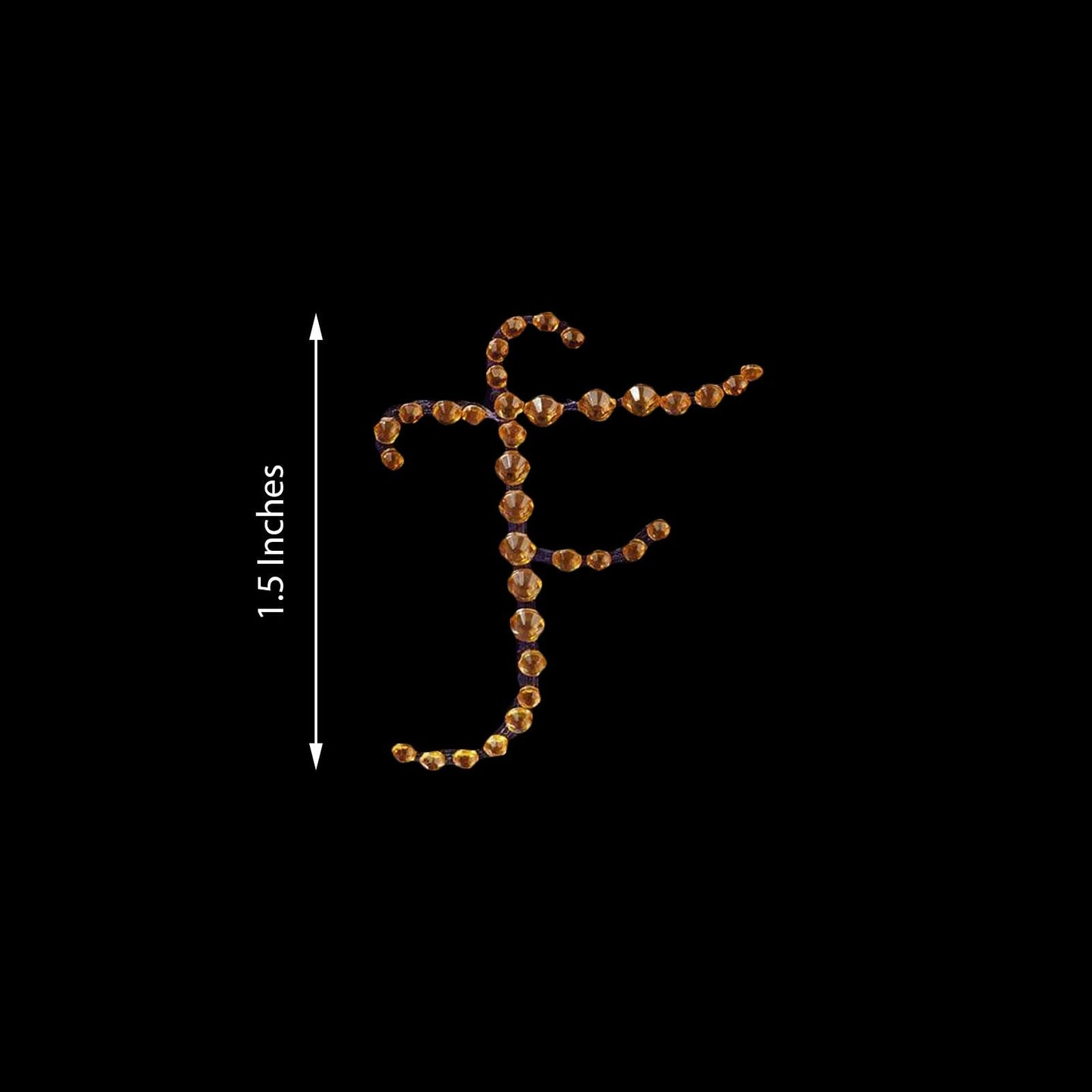 12 Pack Self Adhesive 1.5 Inch Gold Rhinestone Monogram Letter F Jewel Sticker 