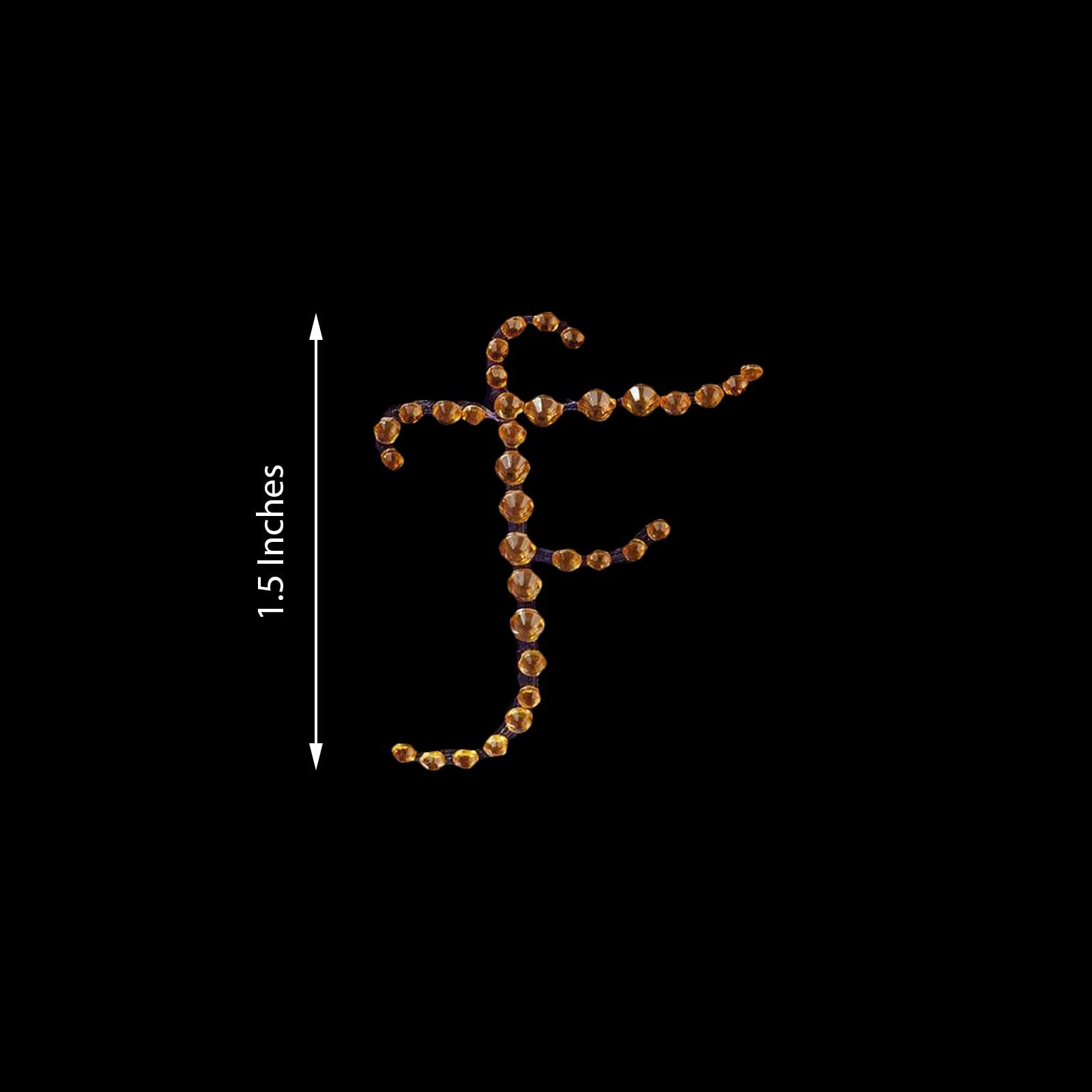12 Pack Self Adhesive 1.5 Inch Gold Rhinestone Monogram Letter F Jewel Sticker 