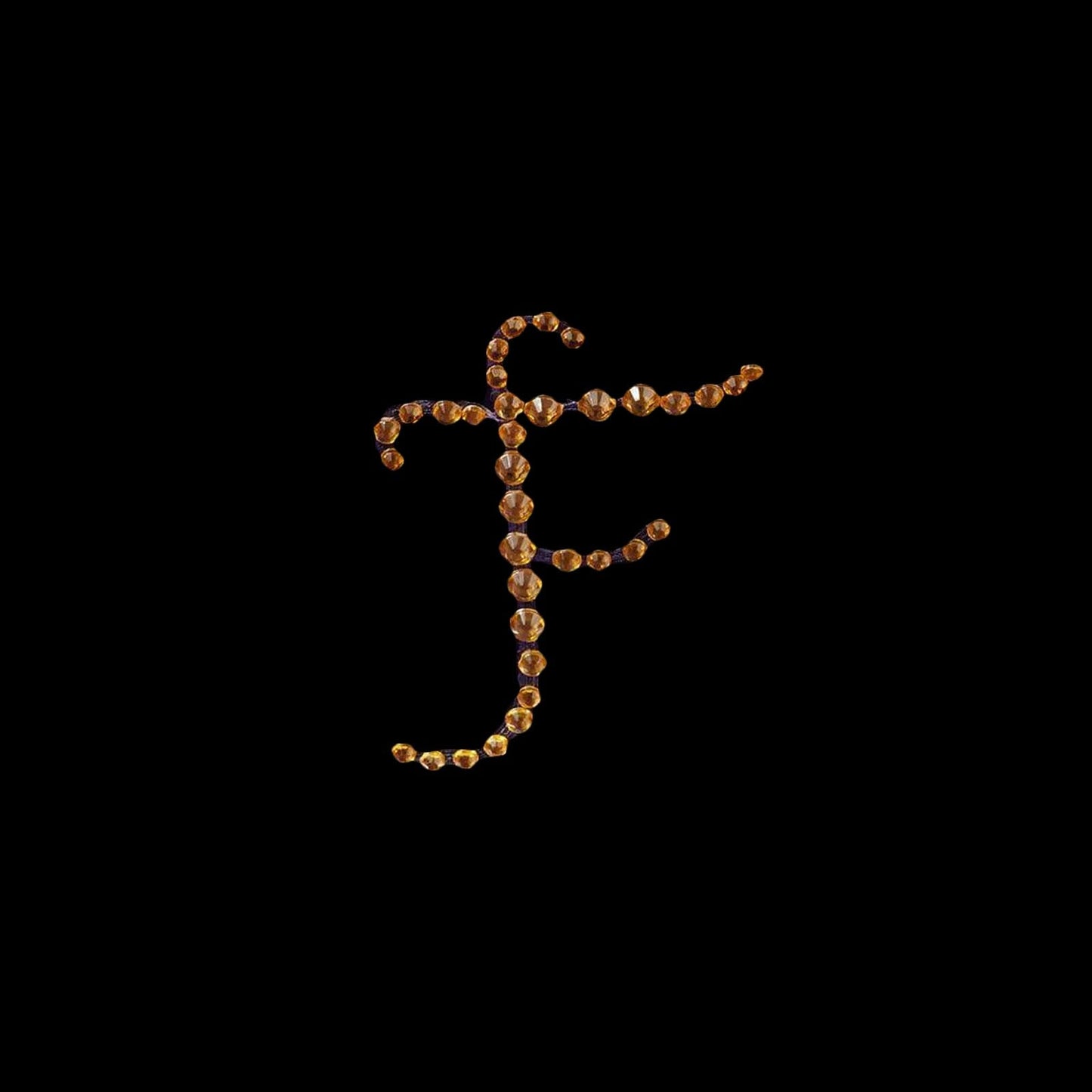 12 Pack Self Adhesive Rhinestone Monogram Letter F 1.5 Inch Gold Jewel Sticker