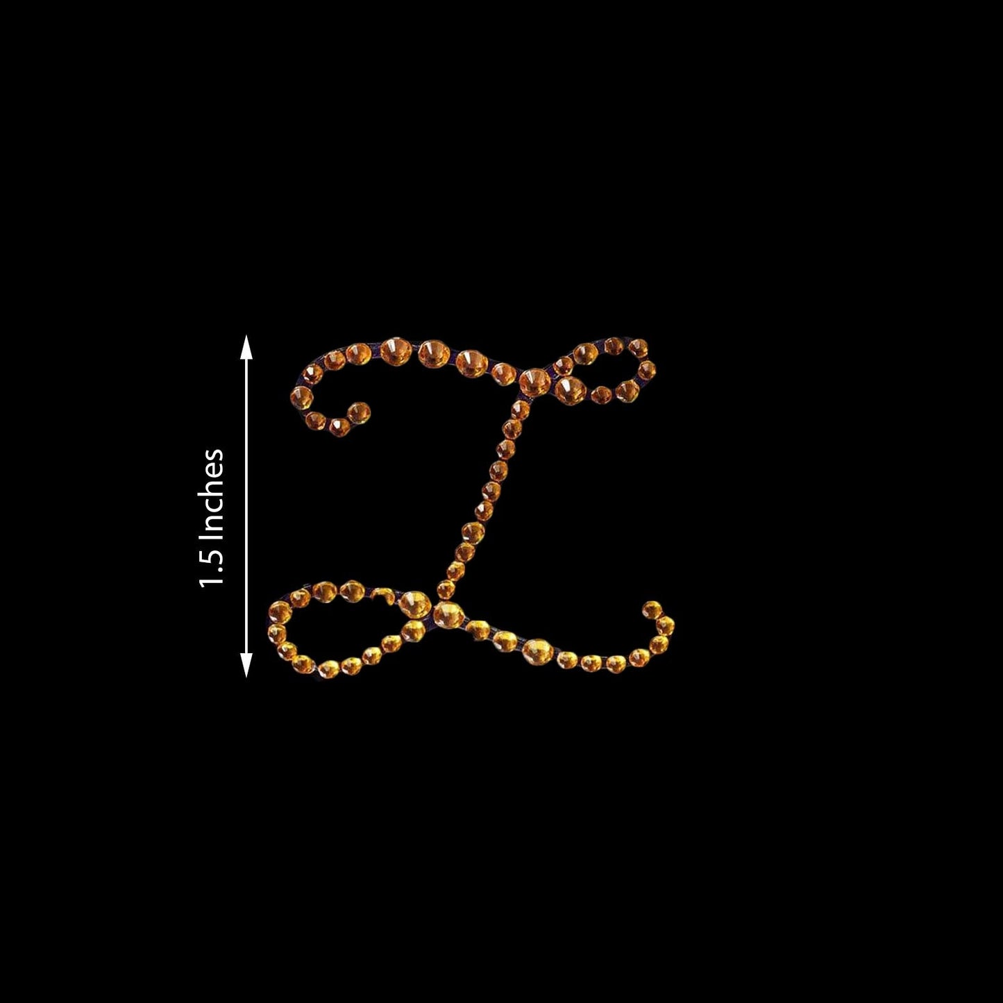 12 Pack Self Adhesive 1.5 Inch Gold Rhinestone Monogram Letter L Jewel Sticker 