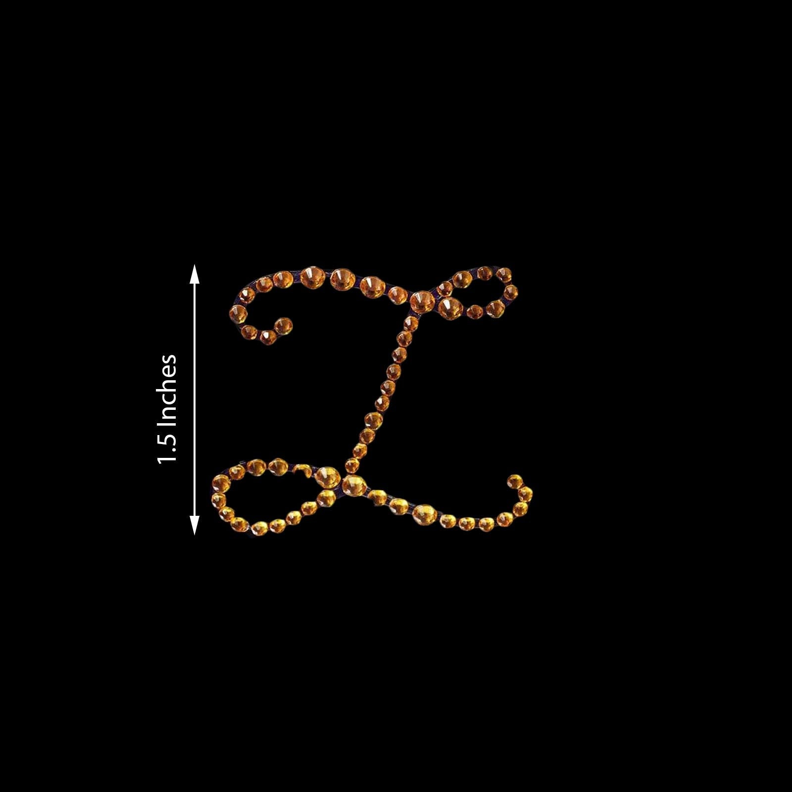 12 Pack Self Adhesive 1.5 Inch Gold Rhinestone Monogram Letter L Jewel Sticker 