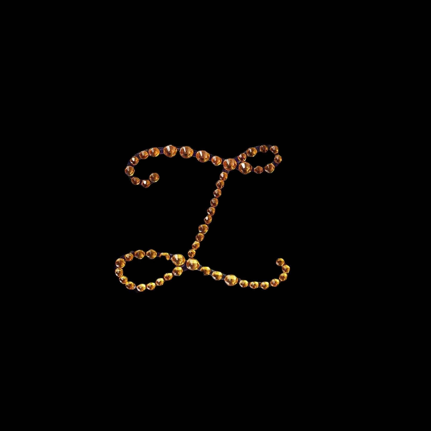 12 Pack Self Adhesive Rhinestone Monogram Letter L 1.5 Inch Gold Jewel Sticker