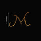 12 Pack | 1.5inch Gold Rhinestone Monogram Letter Jewel Sticker Self Adhesive DIY Diamond Decor - M