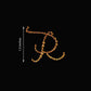 12 Pack Self Adhesive 1.5 Inch Gold Rhinestone Monogram Letter R Jewel Sticker 