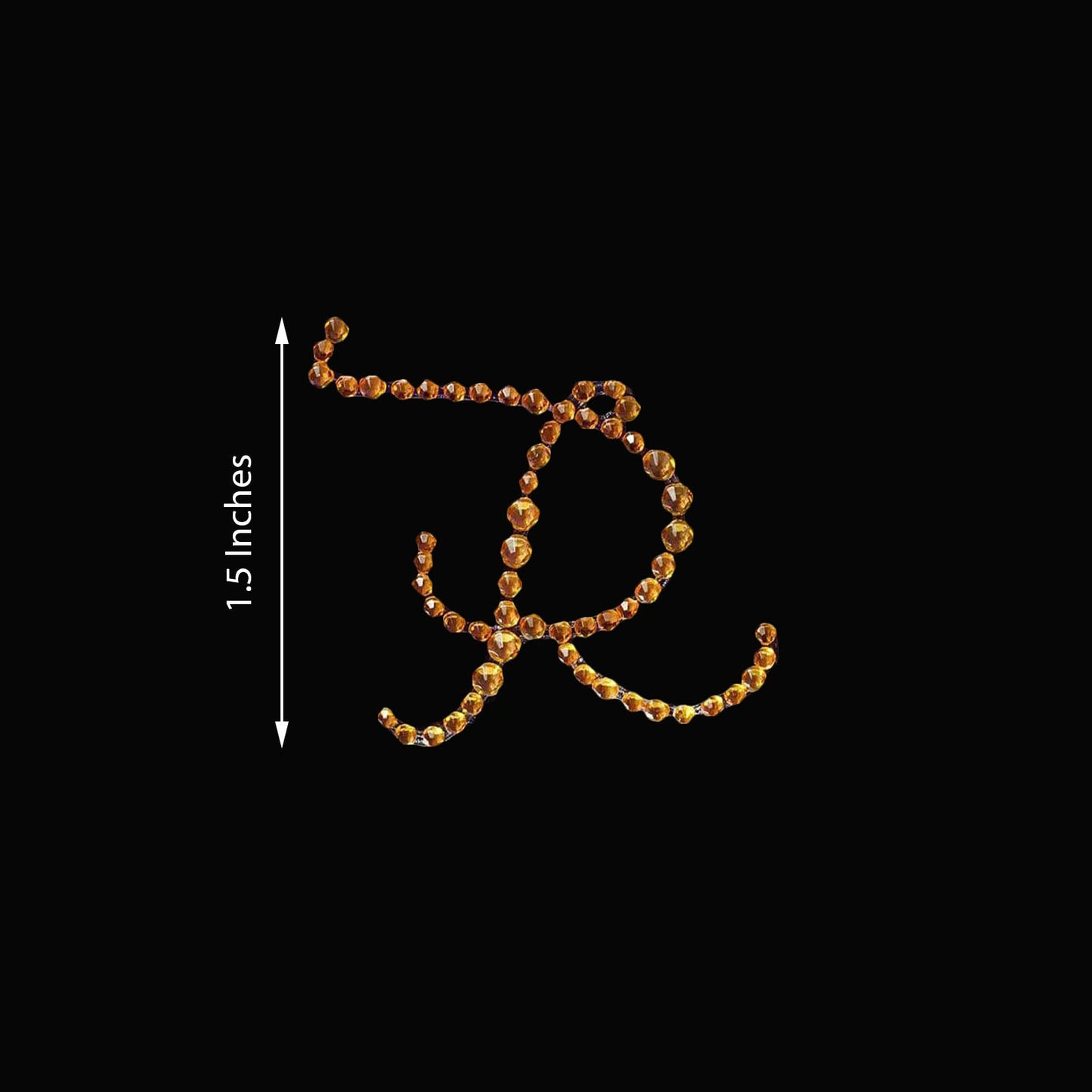 12 Pack Self Adhesive 1.5 Inch Gold Rhinestone Monogram Letter R Jewel Sticker 