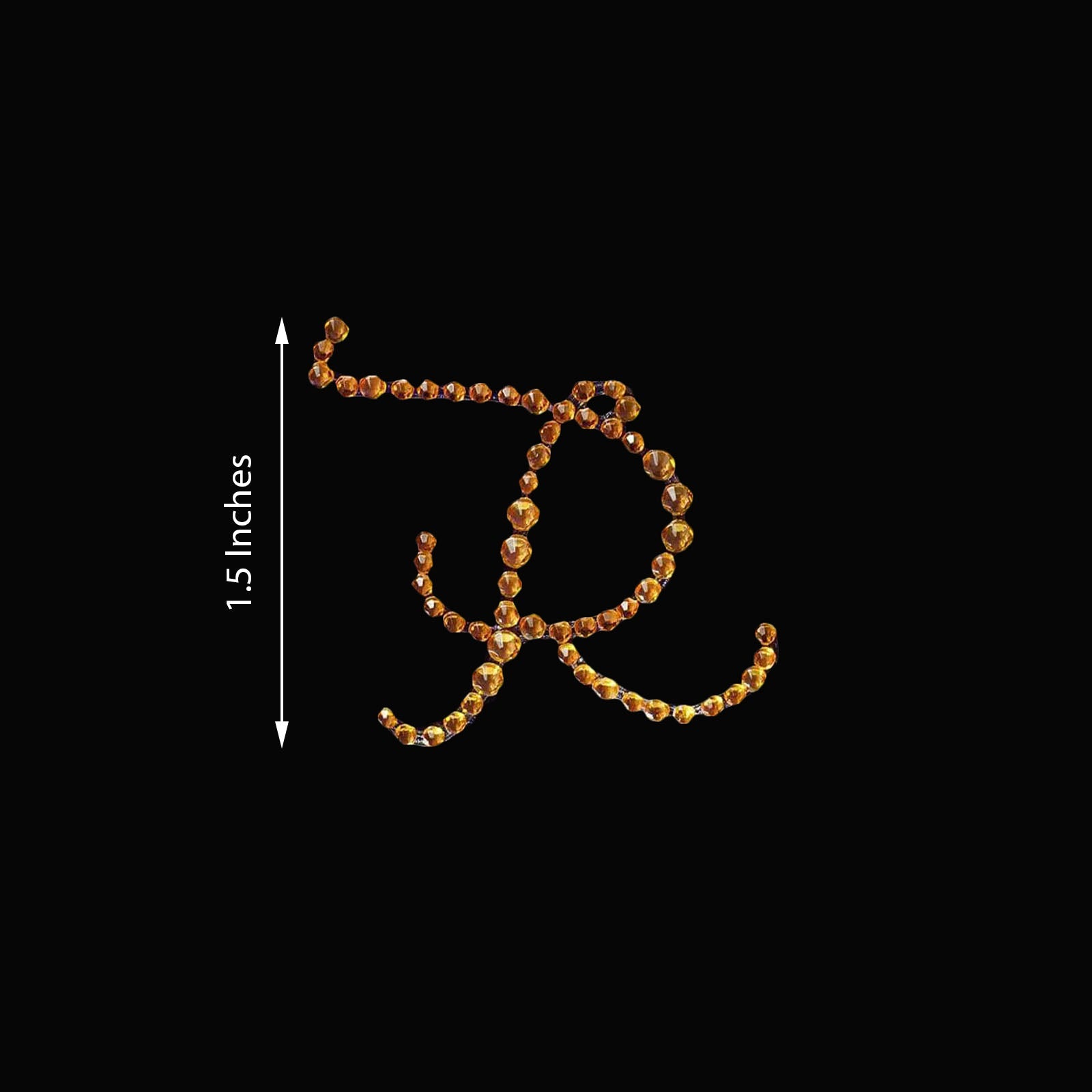 12 Pack Self Adhesive 1.5 Inch Gold Rhinestone Monogram Letter R Jewel Sticker 