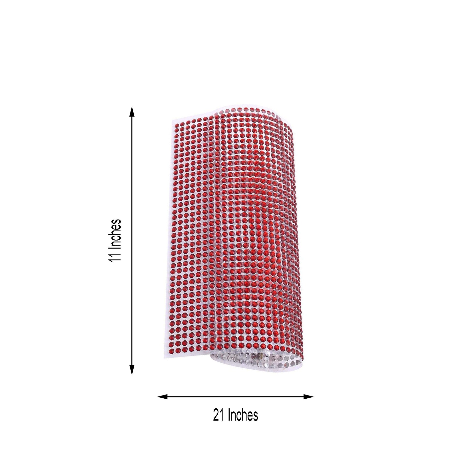 Red self-adhesive rhinestone diamond sticker wrap sheets, 21"x11".