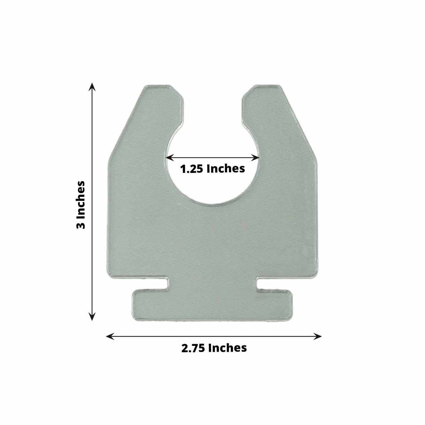 Clear acrylic glass holder hooks for double side display, 3 inches.