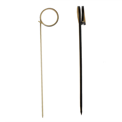 Black eco-friendly loop ring party picks in a 100-pack.