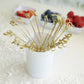Eco-friendly bamboo cocktail sticks with decorative twisted knots.