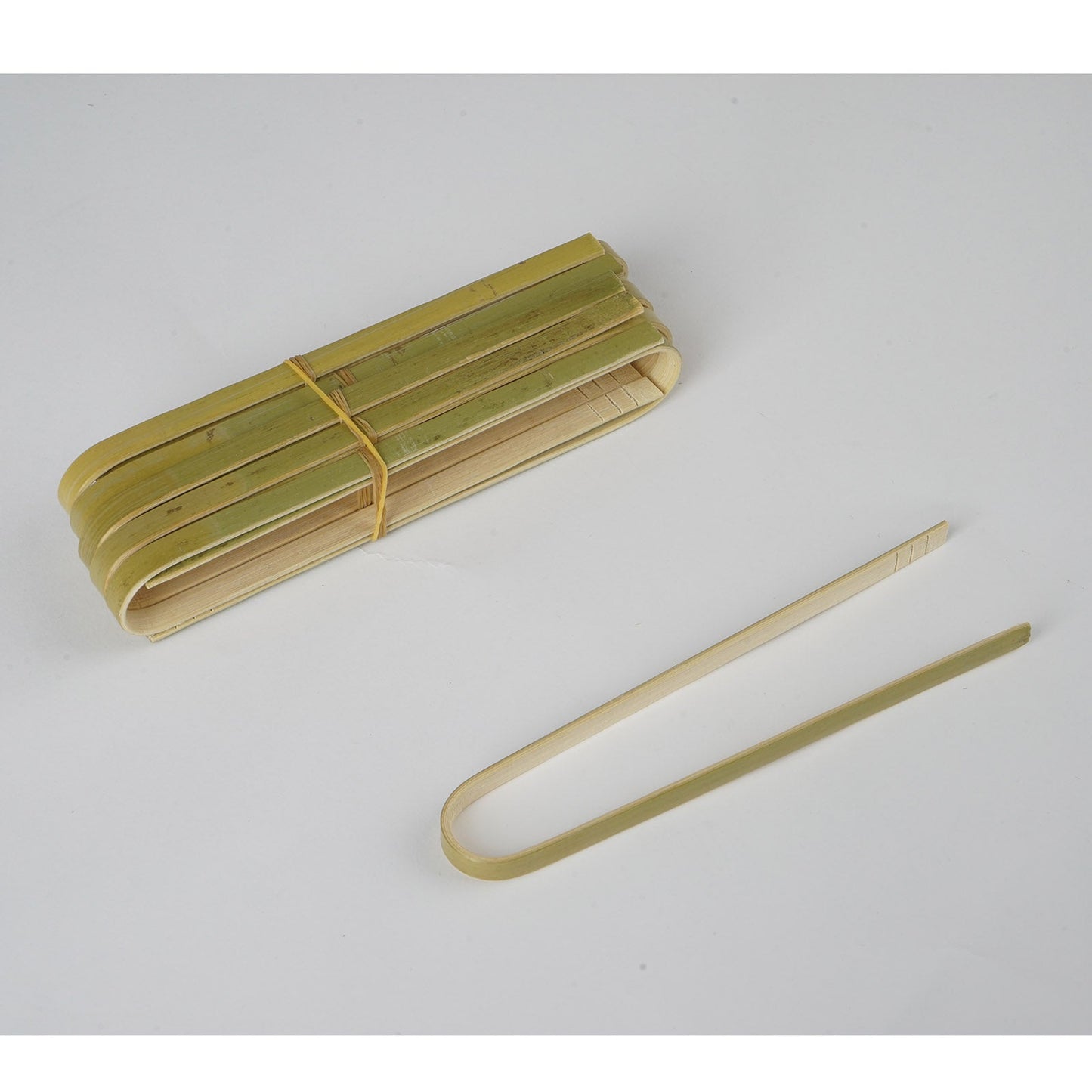 Eco-friendly natural bamboo wooden tongs, 6-inch, 50 pack.