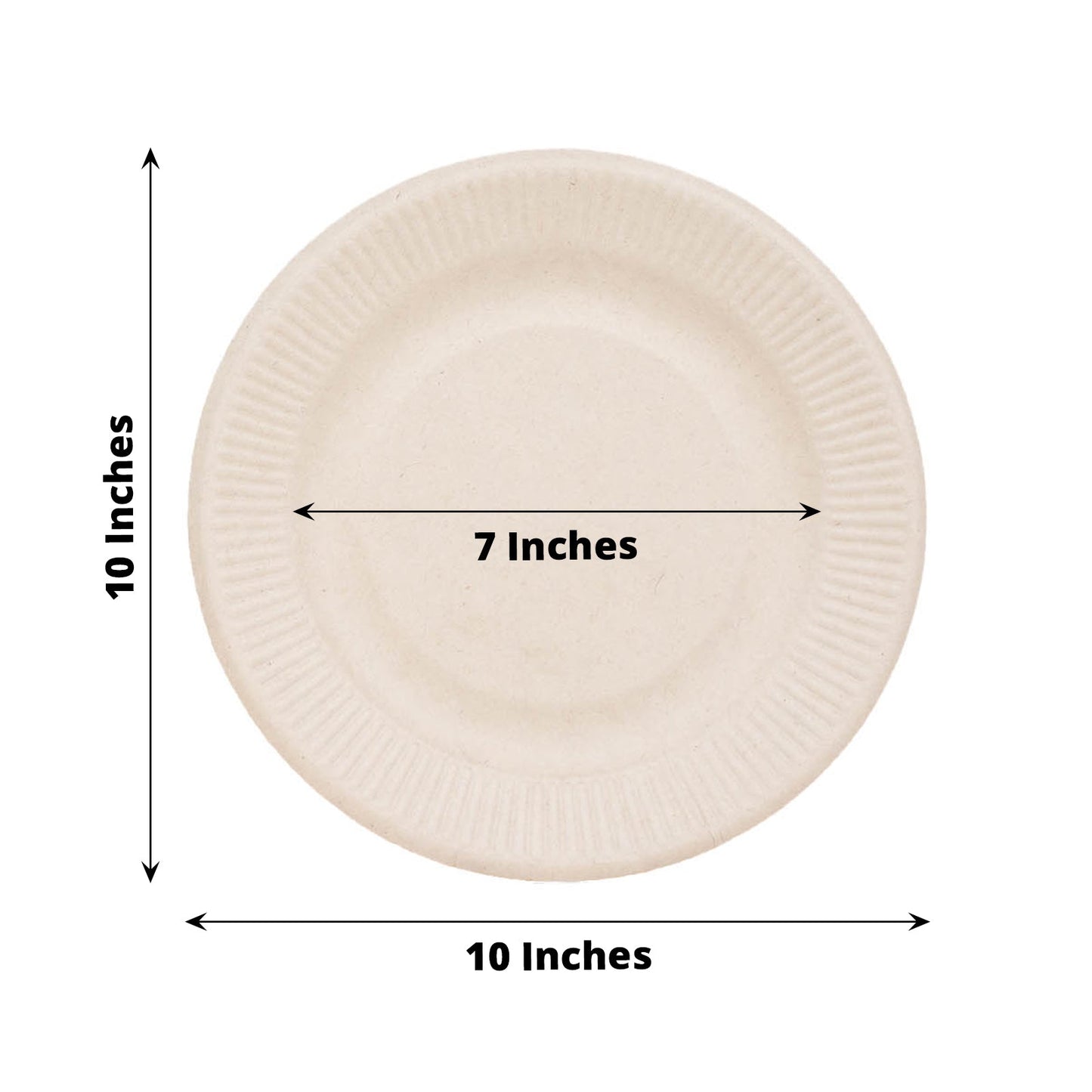 Natural biodegradable bagasse dinner plates, eco-friendly and disposable.