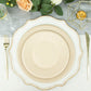 8 Inch Biodegradable Dessert Plates 50 Pack Natural Color Bagasse Material Ribbed Rim Style