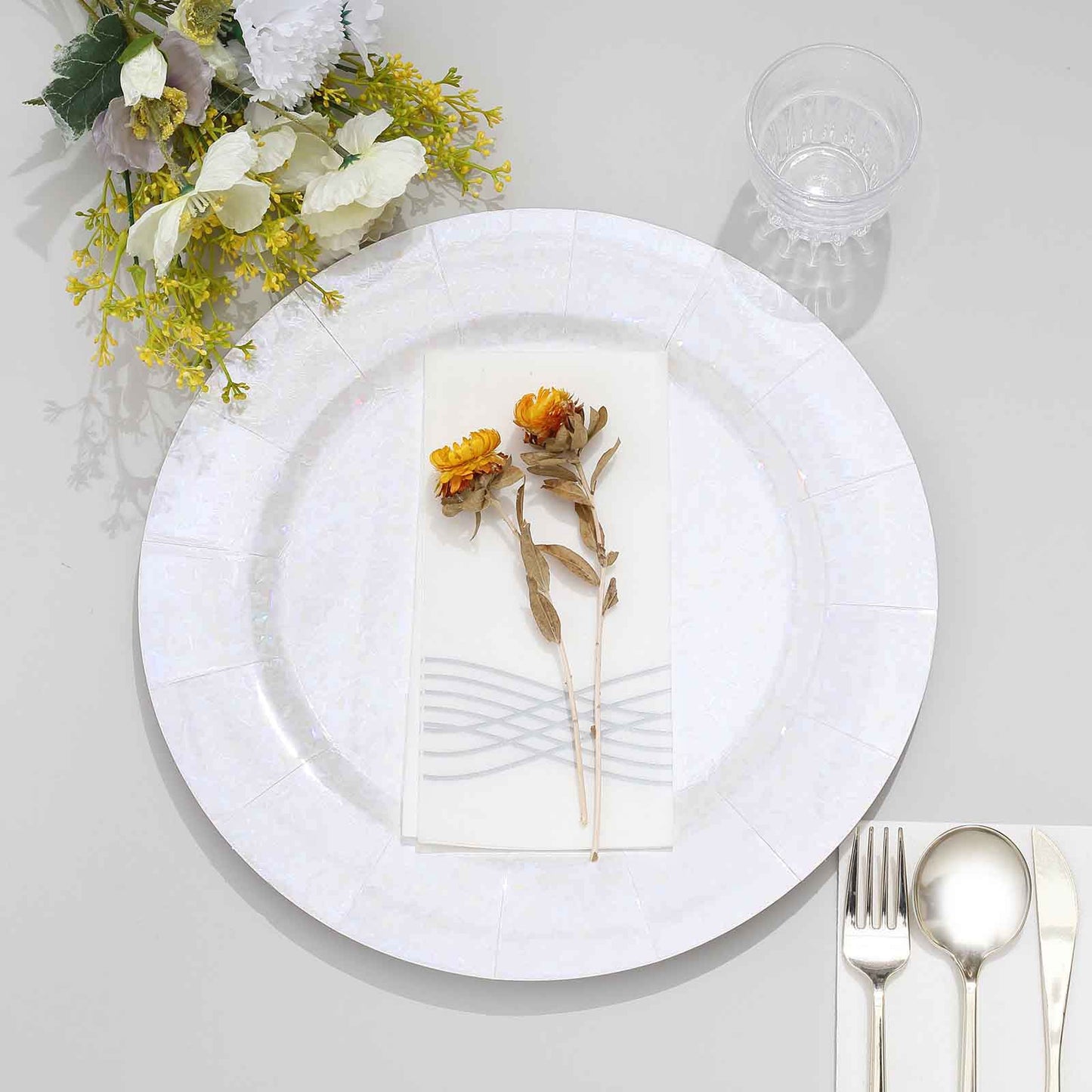 Leather Charger Plates 13 Inch Iridescent 10 Pack