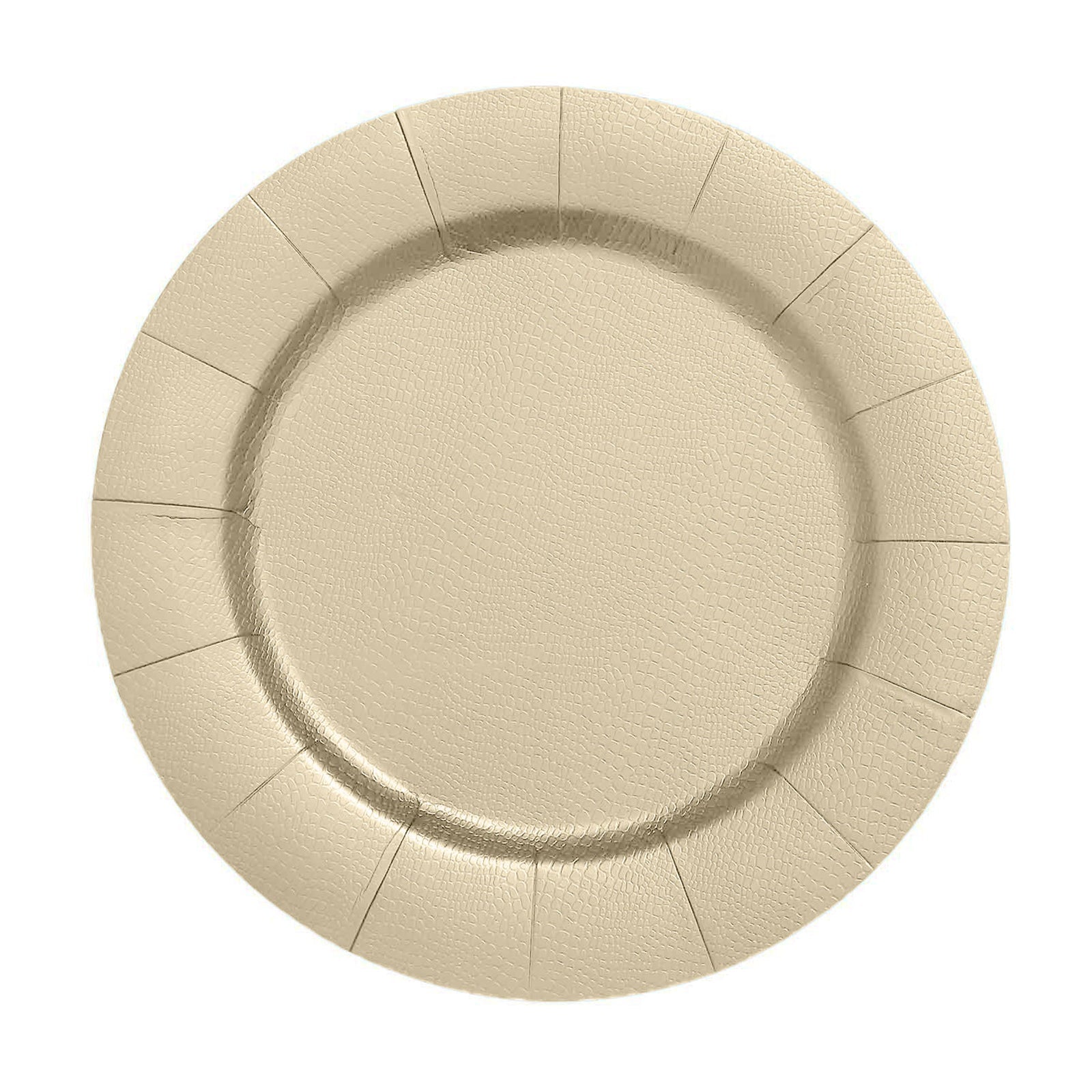 1100 GSM Cardboard Champagne Round 13 Inch Charger Plates Pack Of 10#whtbkgd