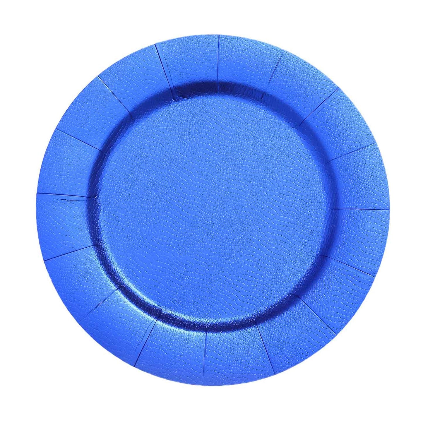 Pack Of 10 Royal Blue Round Cardboard Charger Plates#whtbkgd
