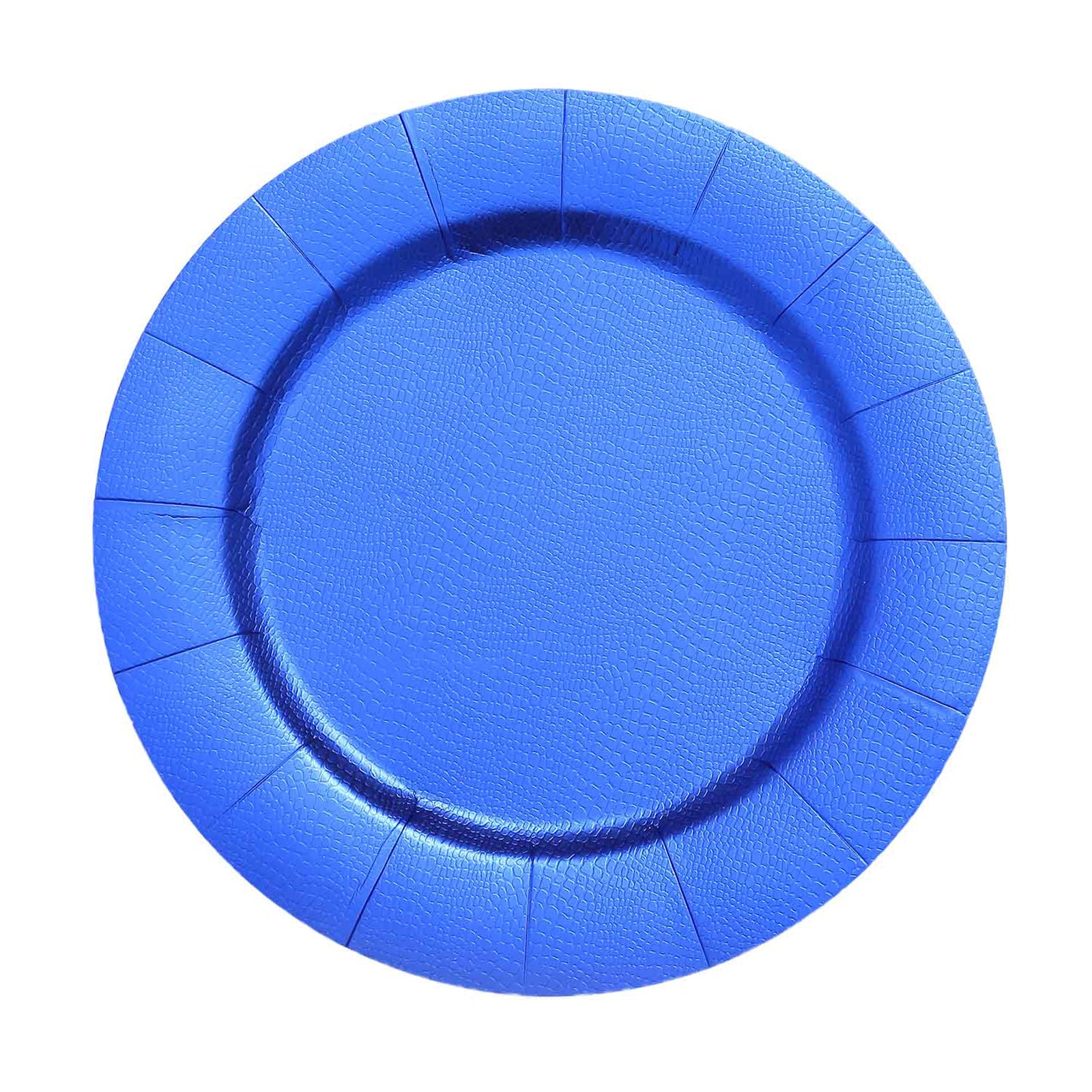 Pack Of 10 Royal Blue Round Cardboard Charger Plates#whtbkgd