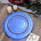 Set Of 10 Royal Blue Leather Textured Charger Plates