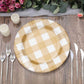 Gold & White Buffalo Paper Charger Plates 13 Inch Size Checkered Gold