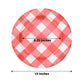 Round Red & White Checkered Plates 13 Inch Size Paper