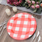 10-Pack Disposable Paper Charger Plates – Red/White Buffalo Plaid 13" Round Table Chargers, 350 GSM Cardstock