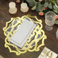 6 Pack | 13inch Metallic Gold Foil Laser Cut Flower Cardboard Placemats