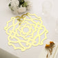 6 Pack Metallic Gold Laser Cut Flower Dining Table Mats, 13" Disposable Cardboard Placemats - 700 GSM