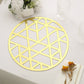 6 Pack | 13inch Metallic Gold Foil Laser Cut Geometric Triangle Placemats
