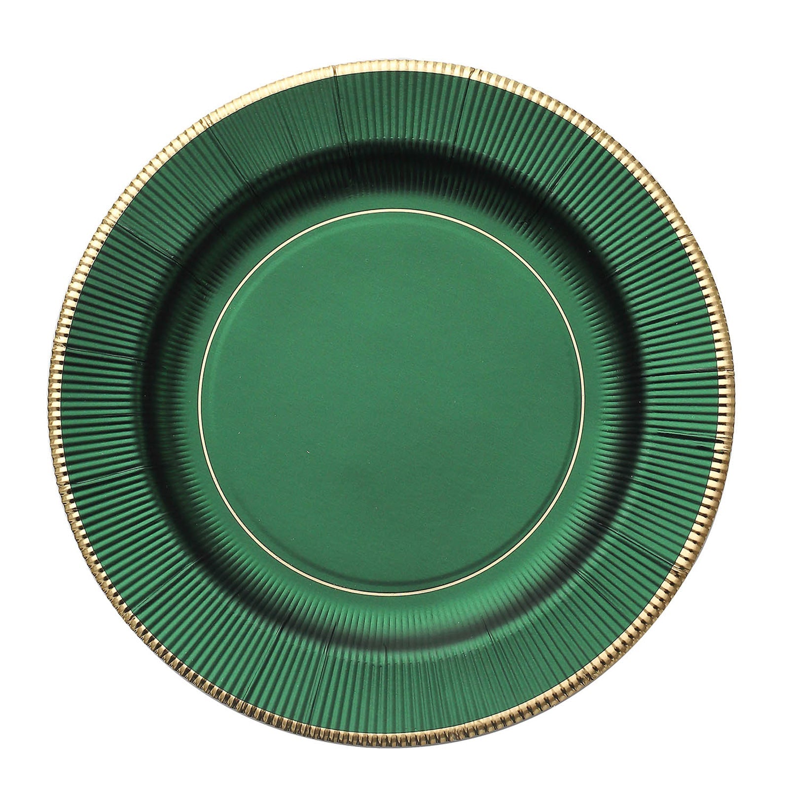 25 Pack | 13inch Hunter Emerald Green Sunray Disposable Serving Plates#whtbkgd