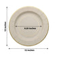 25 Pack | 13inch Taupe Gold Rim Sunray Heavy Duty Paper Serving Plates