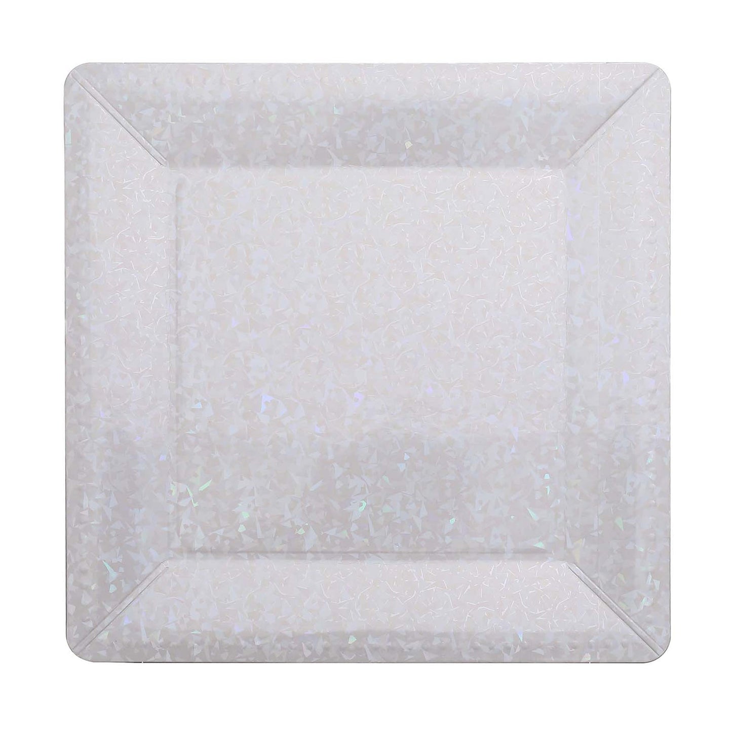 13 Inch Size Square Wide Rim Style Cardboard Charger Plates Iridescent 10 Pack#whtbkgd