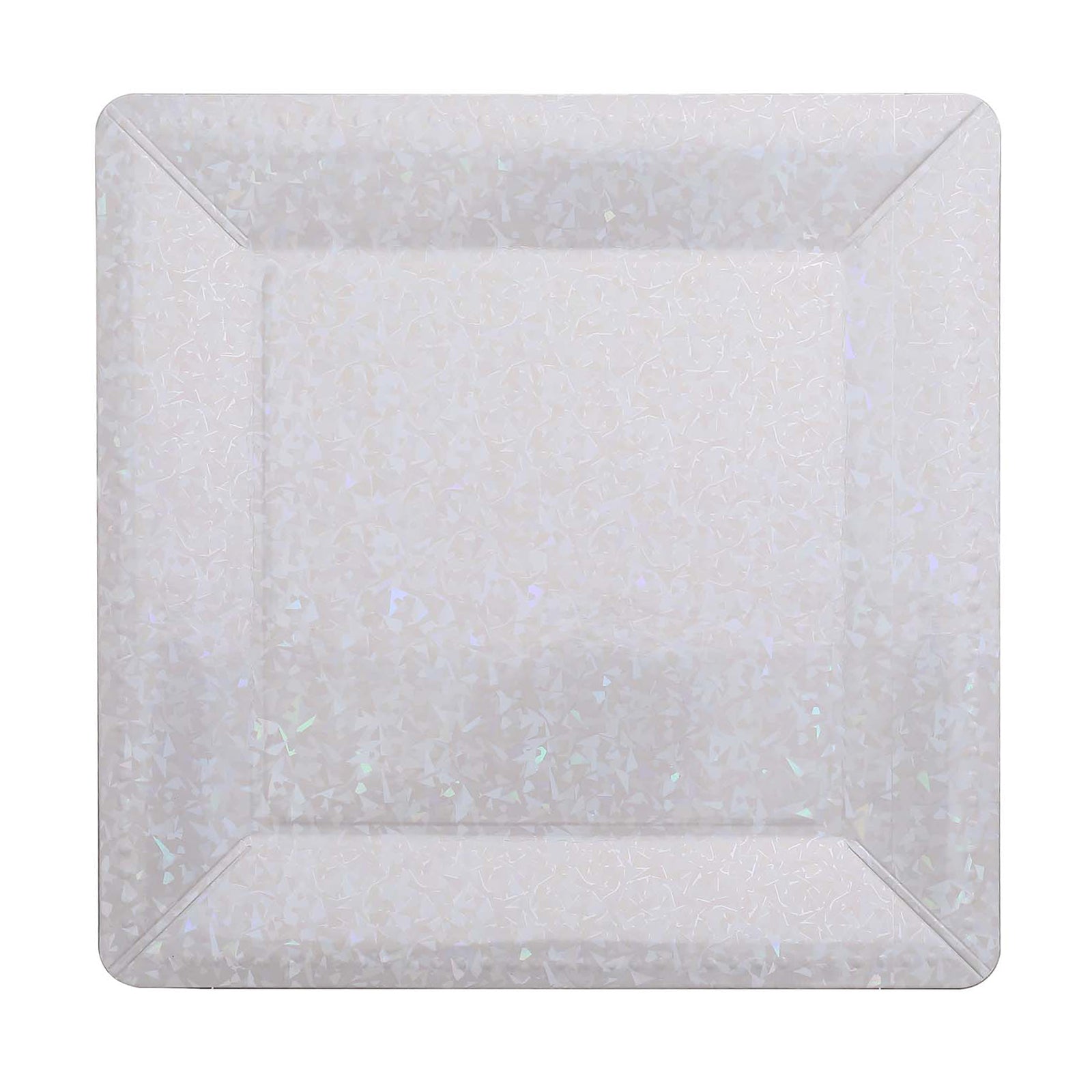 13 Inch Size Square Wide Rim Style Cardboard Charger Plates Iridescent 10 Pack#whtbkgd