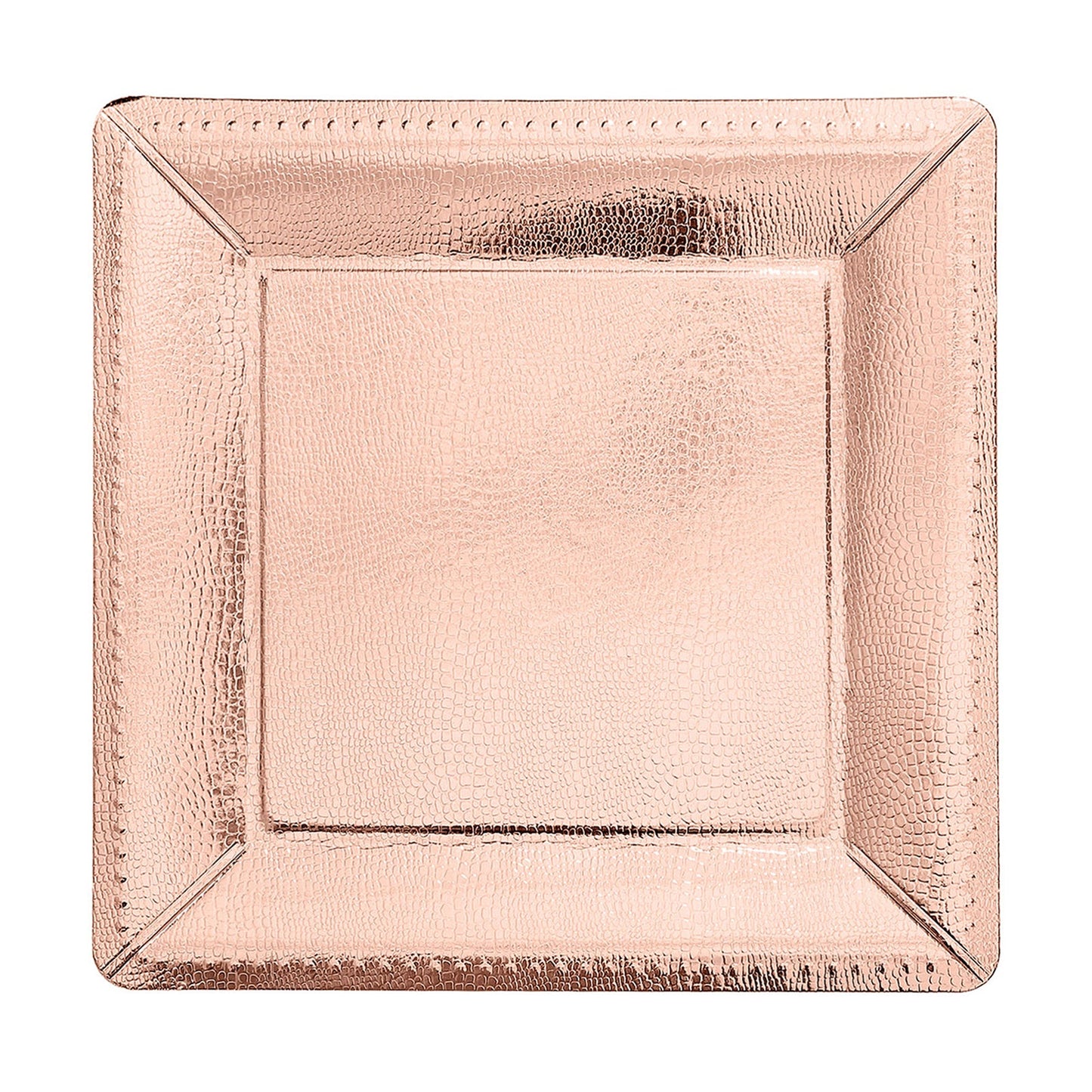 1100 GSM Cardboard Rose Gold Square 13 Inch Charger Plates Pack Of 10#whtbkgd