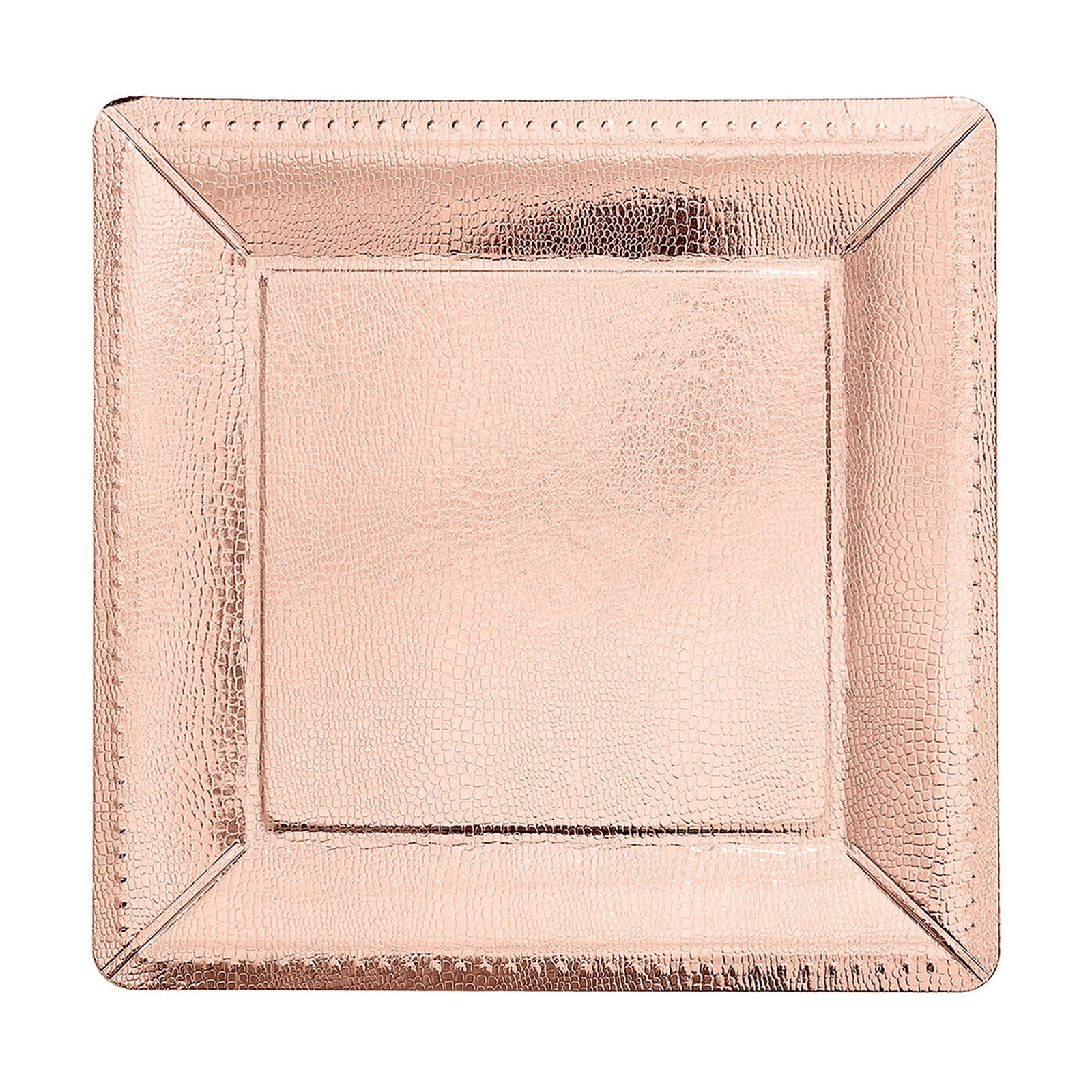 1100 GSM Cardboard Rose Gold Square 13 Inch Charger Plates Pack Of 10#whtbkgd