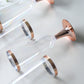 Plastic 5oz Champagne Flutes, Disposable Champagne Glasses with Rose Gold Rimmed and Detachable Base