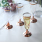 Plastic 5oz Champagne Flutes, Disposable Champagne Glasses with Rose Gold Rimmed and Detachable Base