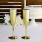 Metallic gold disposable champagne flutes, 5oz, set of 6.