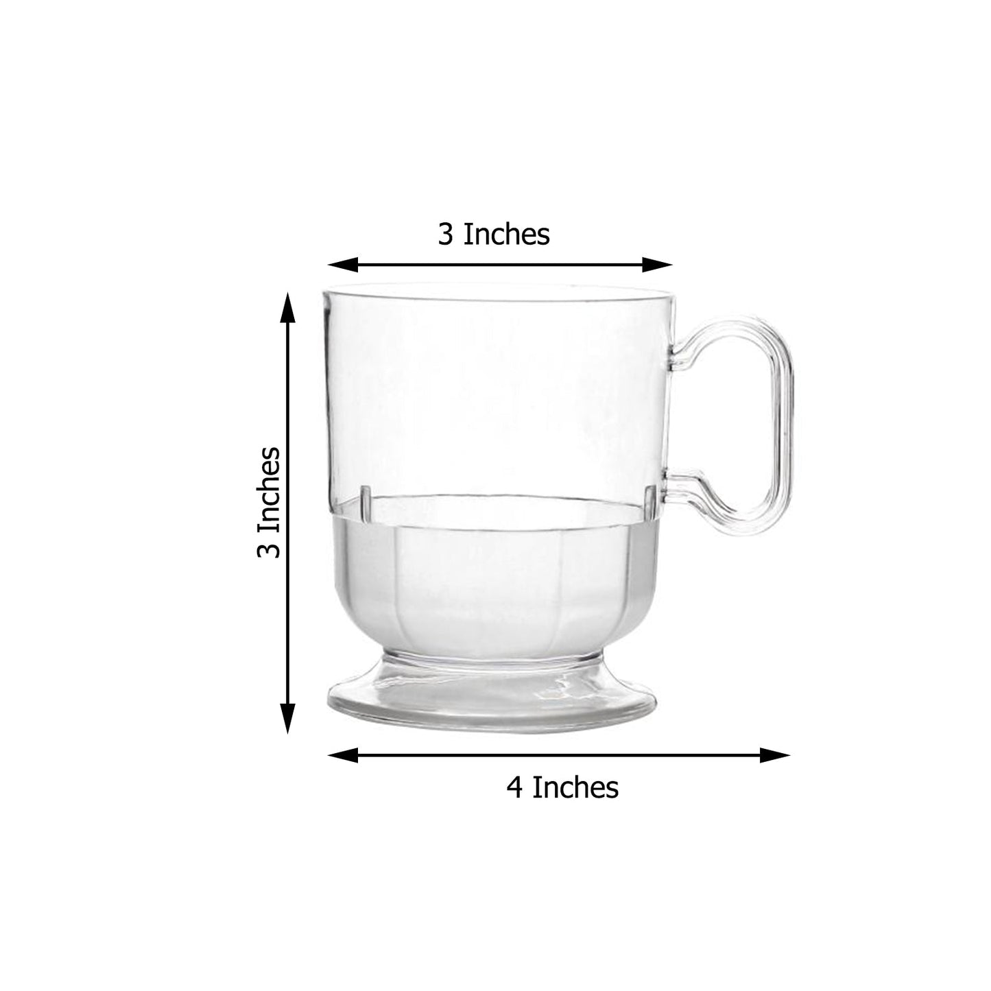 10 Clear Espresso Cups 5oz Plastic With Handle