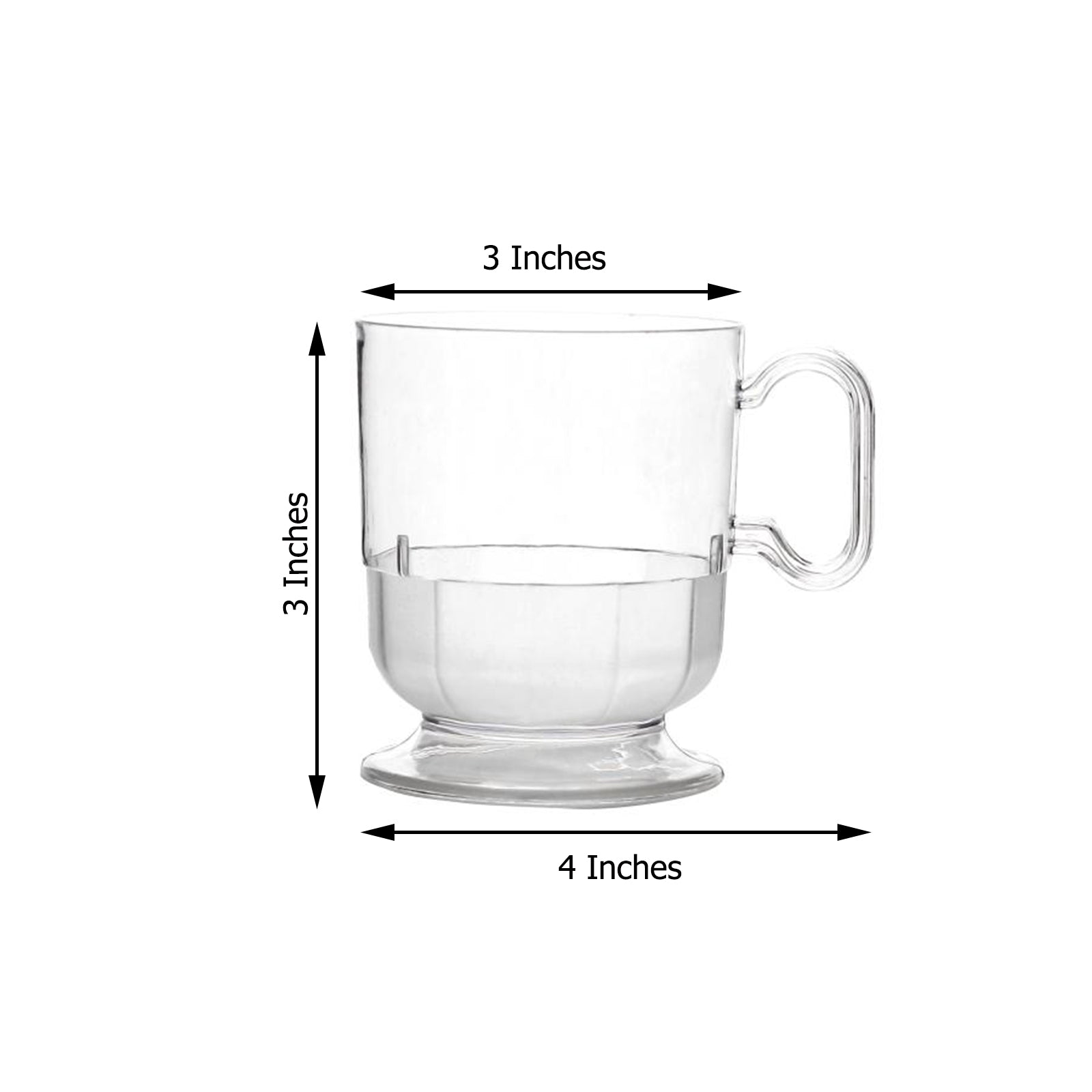 10 Clear Espresso Cups 5oz Plastic With Handle