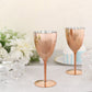 Rose gold disposable wine glasses, perfect for celebrations.