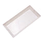 Biodegradable mini rectangular dessert plate in light beige wheat straw fiber.