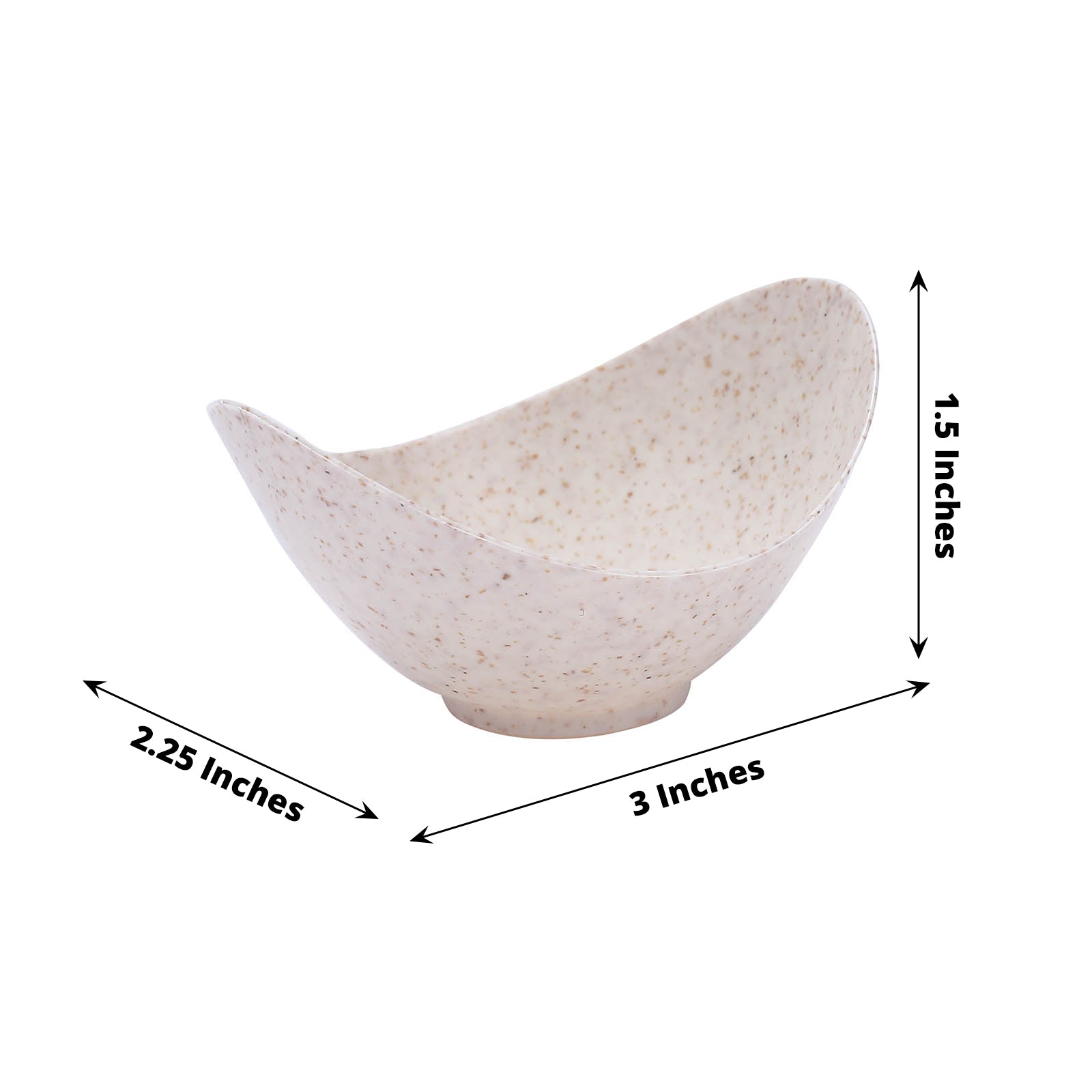 Natural beige mini biodegradable ice cream scoop bowl, eco-friendly wheat straw fiber.
