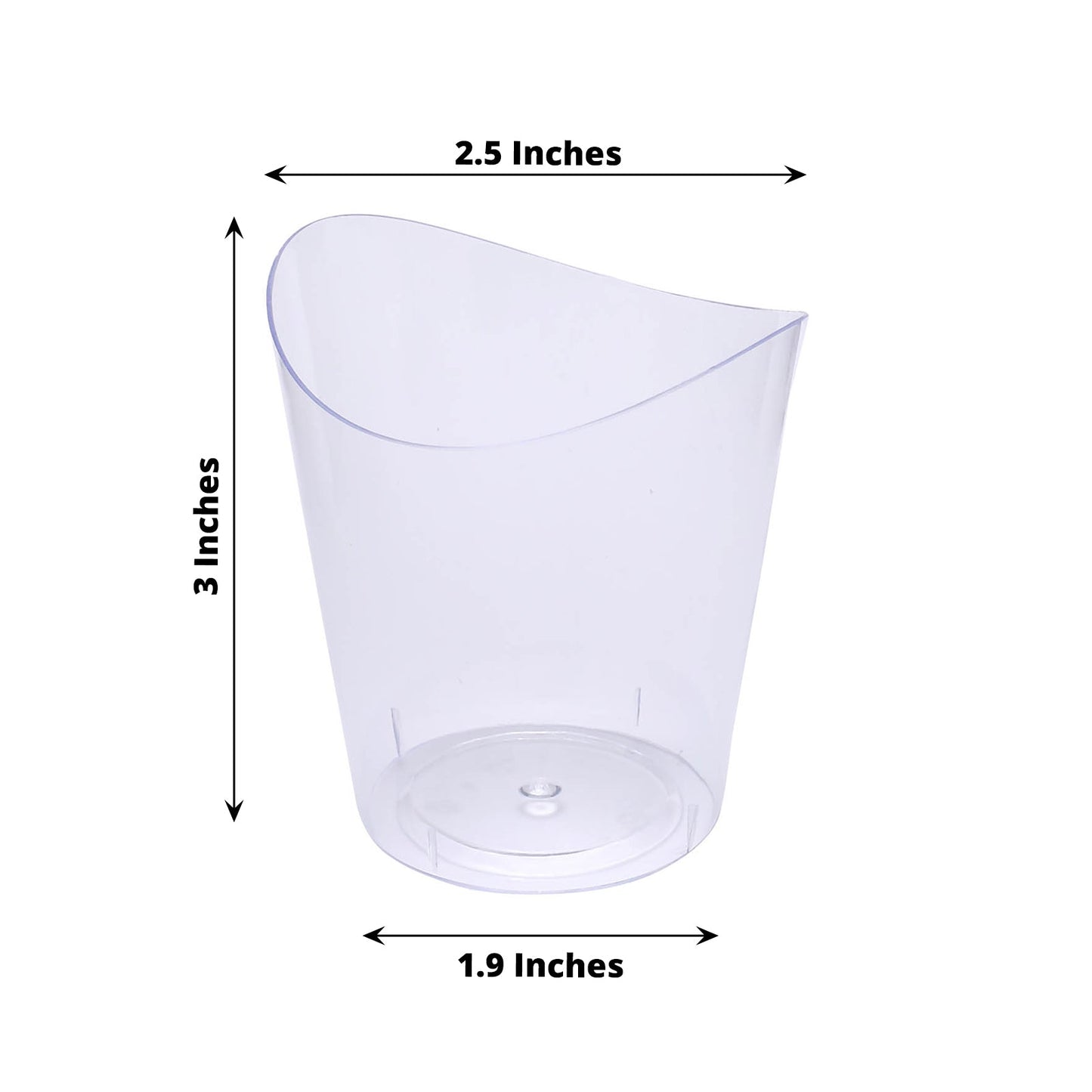 Clear mini wavy rim disposable dessert cups for parties and snacks.