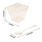 24 Pack | 2oz Gold Glittered Clear Plastic Dessert Cup and Spoon Set