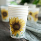 24 Pack | 10oz Sunflower Paper Cups, Disposable Party Cups, All Purpose Use