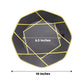 Black and gold geometric disposable octagon dinner plates, 10-pack.