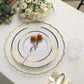 8" White Plates with Hunter Emerald Green Rim and Gold Vine Design